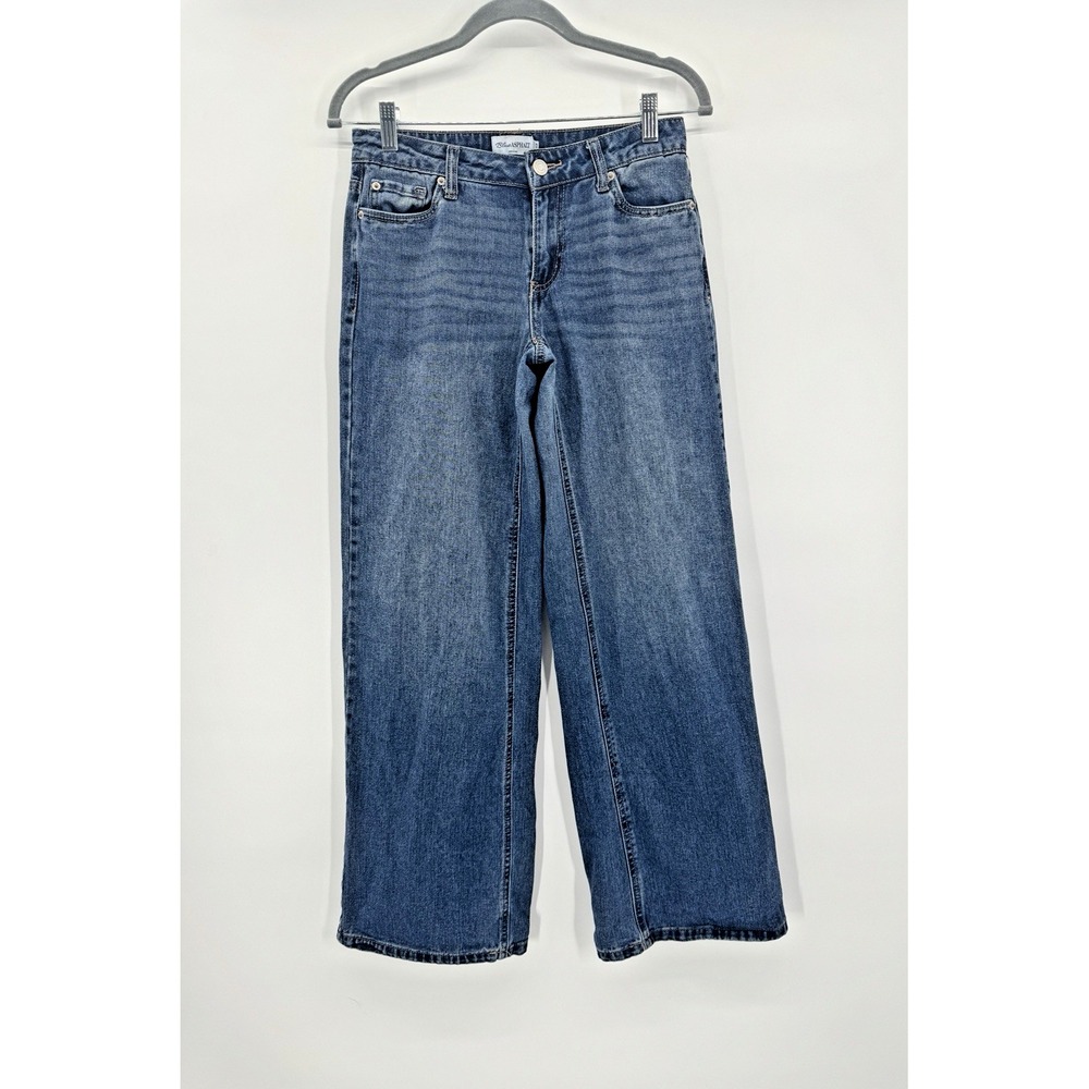 Vintage Y2K Blue Asphalt 90s Baggy Wide Leg Jean Denim 0 Midrise Retro Classic
